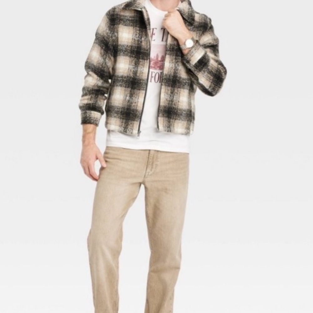 Goodfellow & Co Men's Plaid Jacket in Black and Cream